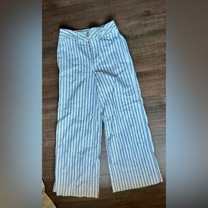 Madewell Wideleg striped high waisted jean